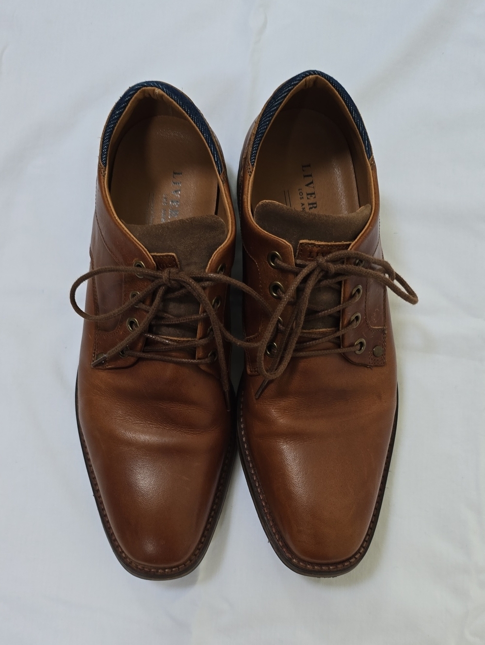 Men's Liverpool Los Angeles Leather Lace-Up Shoes - Cognac Size 8